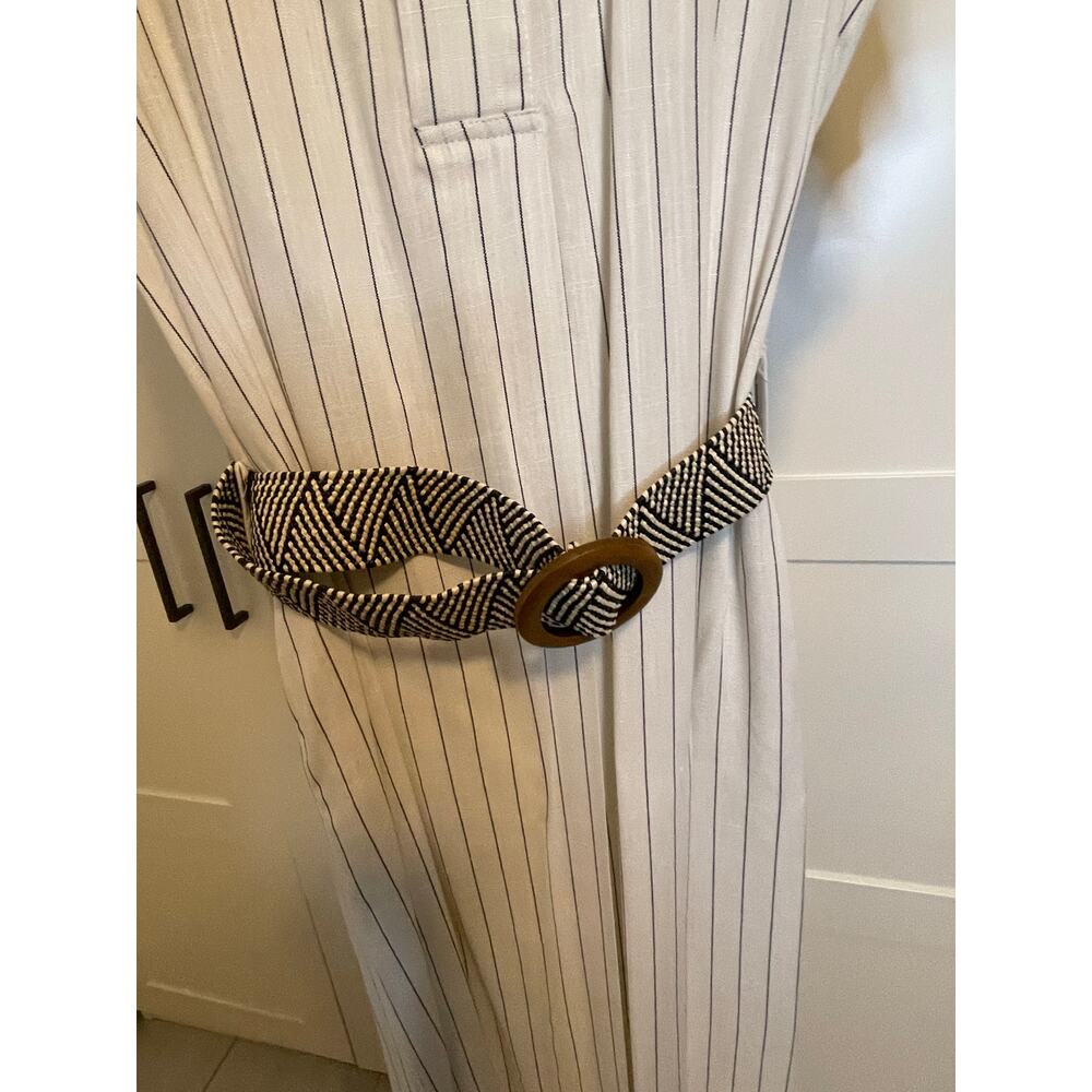 NWOT: Melloday Striped Belted Shirt Dress Size Large - Picture 4 of 10